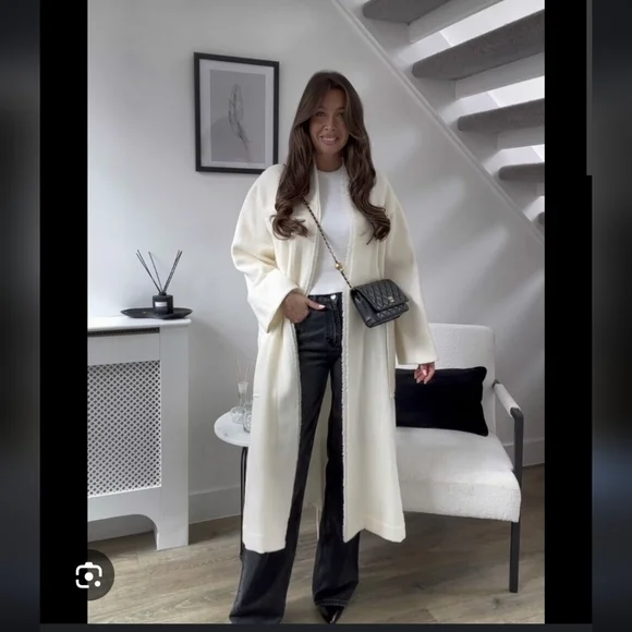 259$ ZARA White Ecru MANTECO WOOL COAT ZW Limited Edition  COLLECTION - Picture 2 of 4